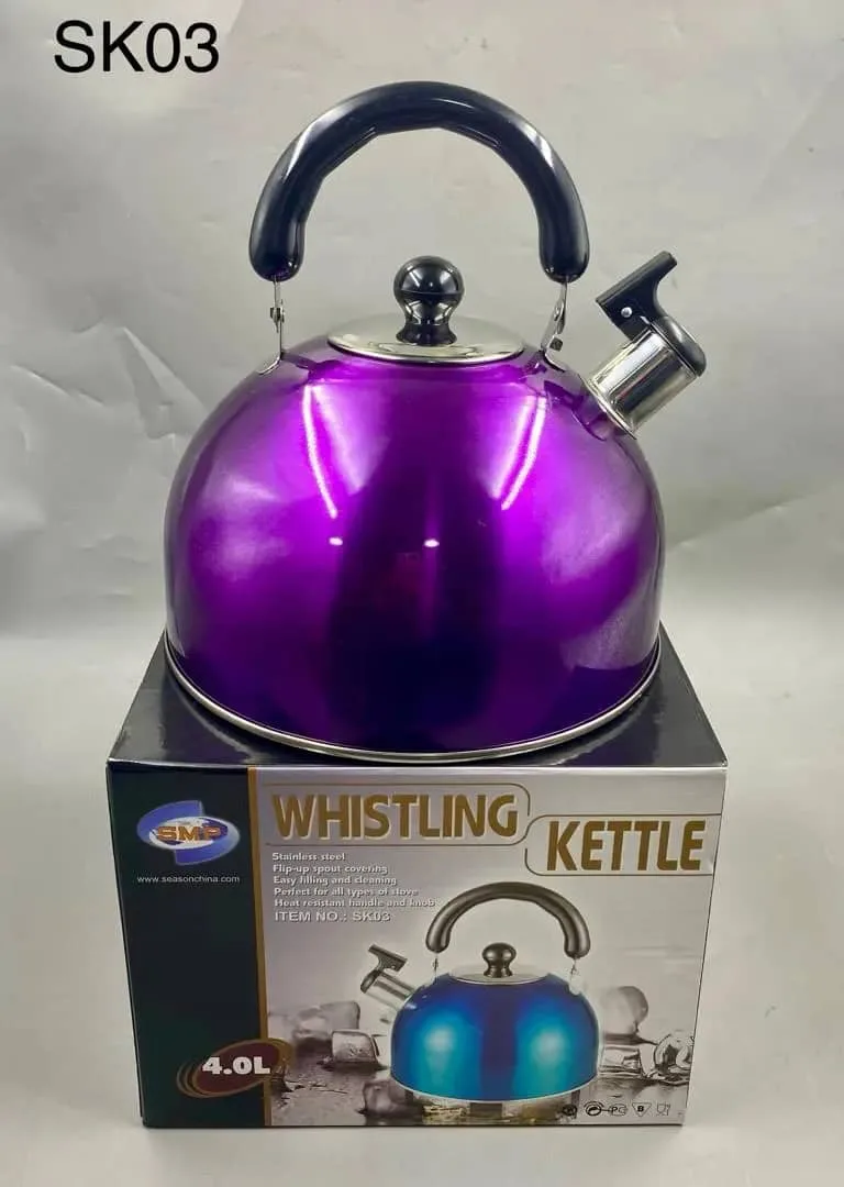 4L coloured whistling kettle